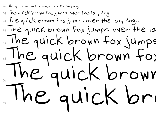 DH Hand Scribblies font waterfall